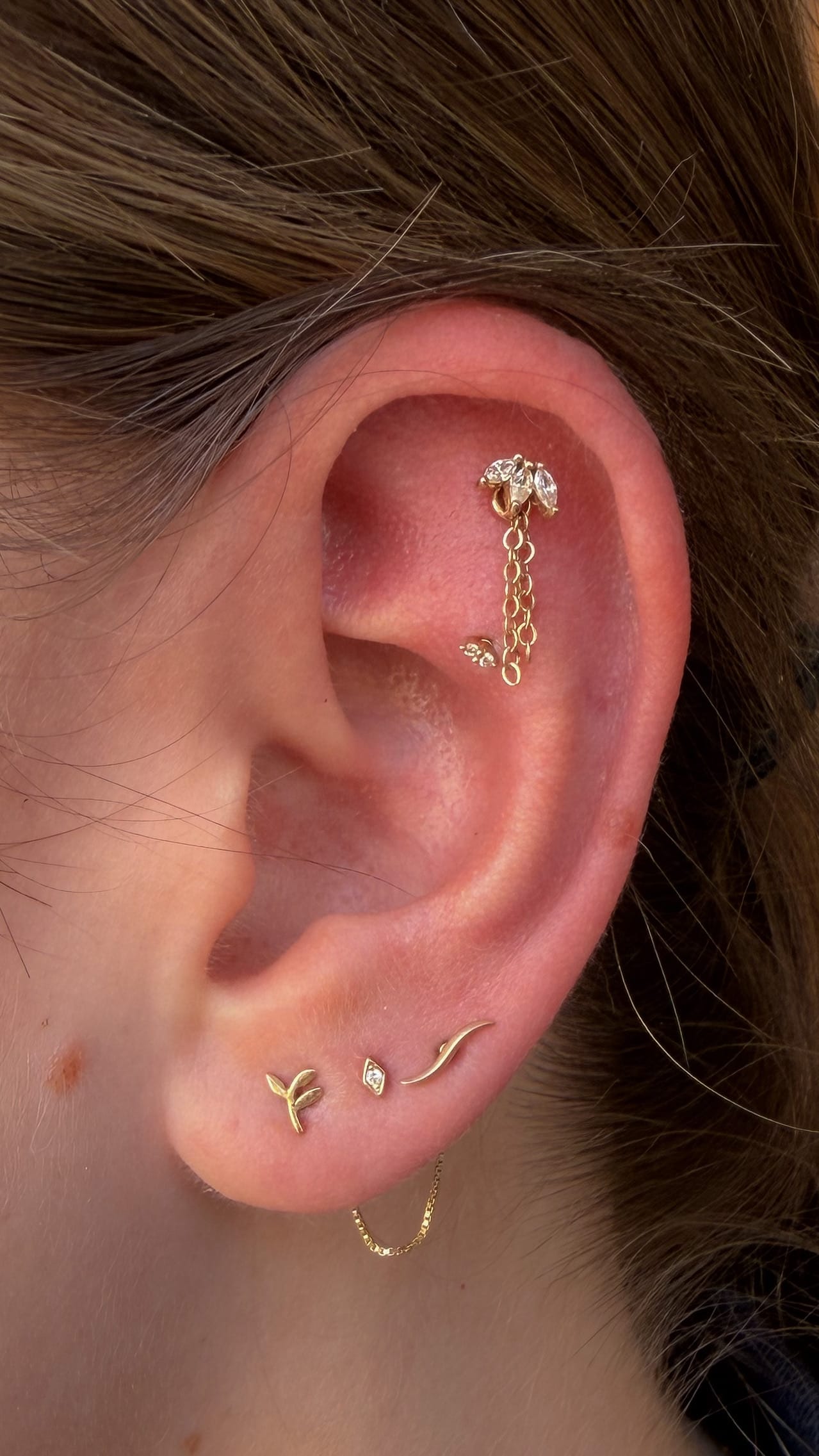 Buddha Jewelry Organics Threadless Gold Moet CZ