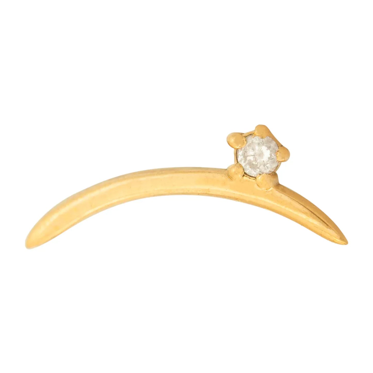 Tawapa gold piercing end Curve - White CZ