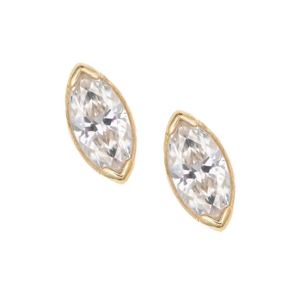 Anatometal Threadless Gold Marquise Bezel