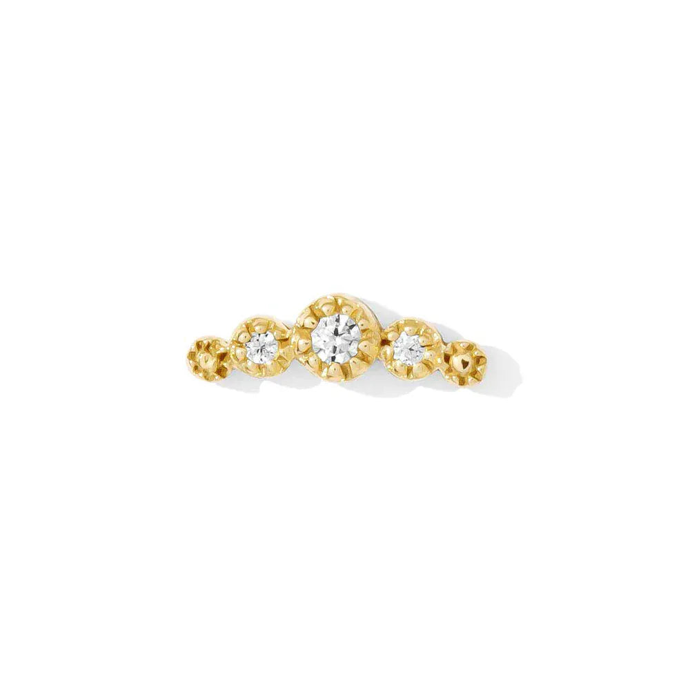 Tawapa gold piercing end Beloved - White CZ
