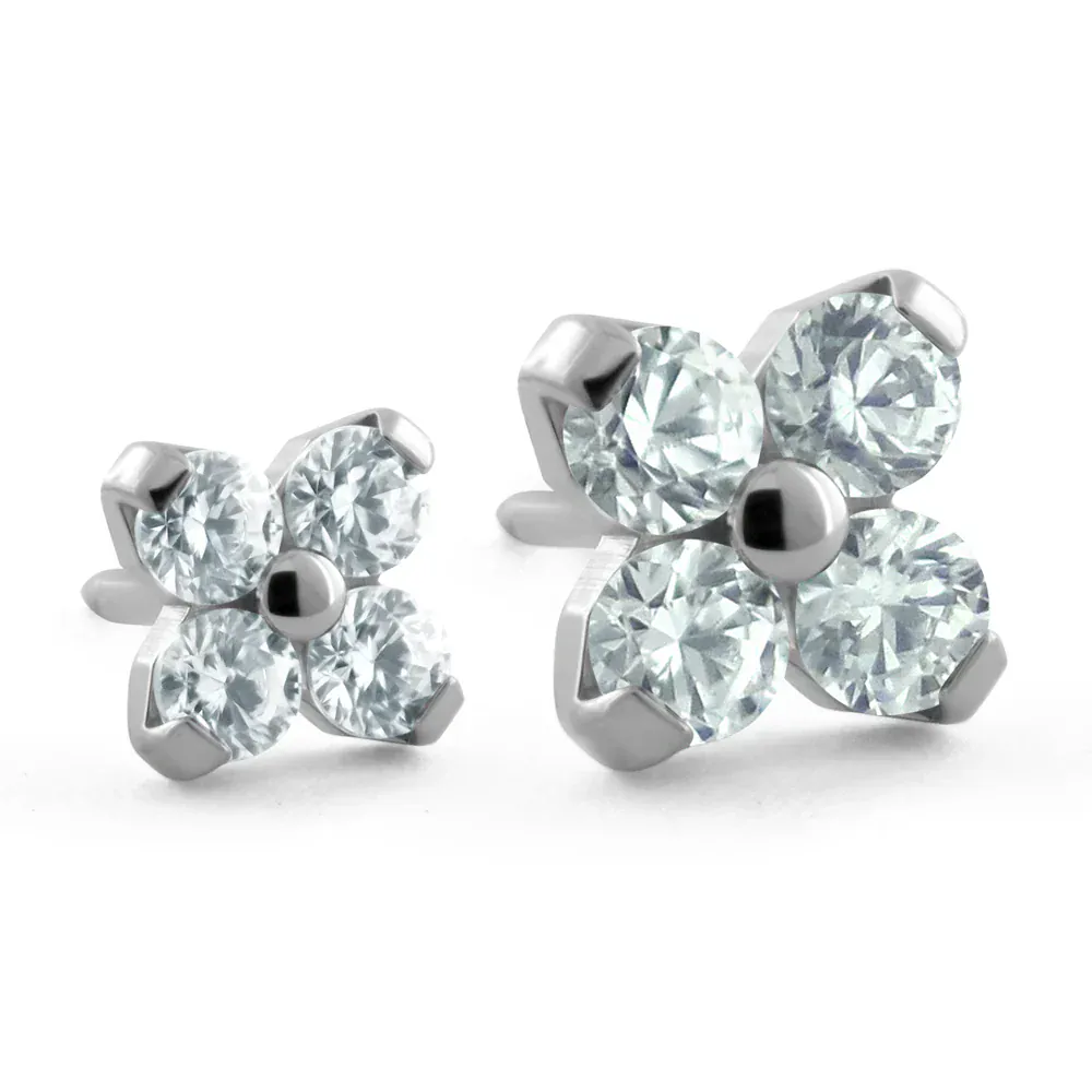 NeoMetal Threadless Titanium Forte - Clear CZ