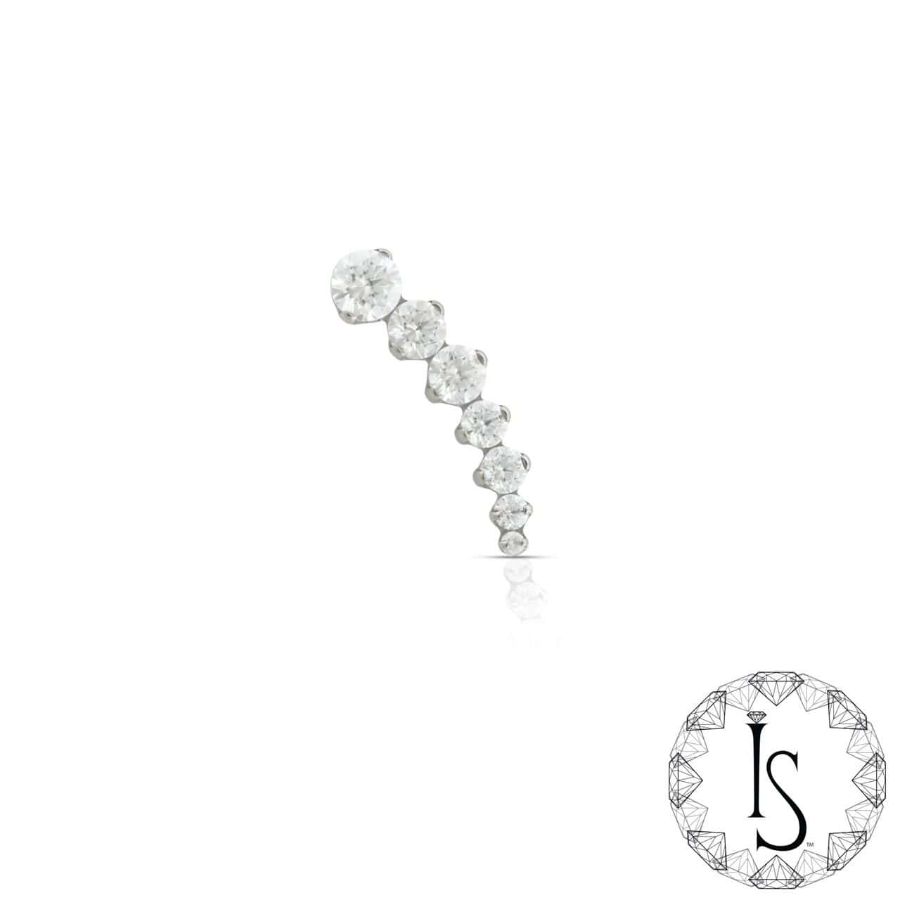 Industrial Strength Threadless Titanium Odyssey Perseus - Clear CZ