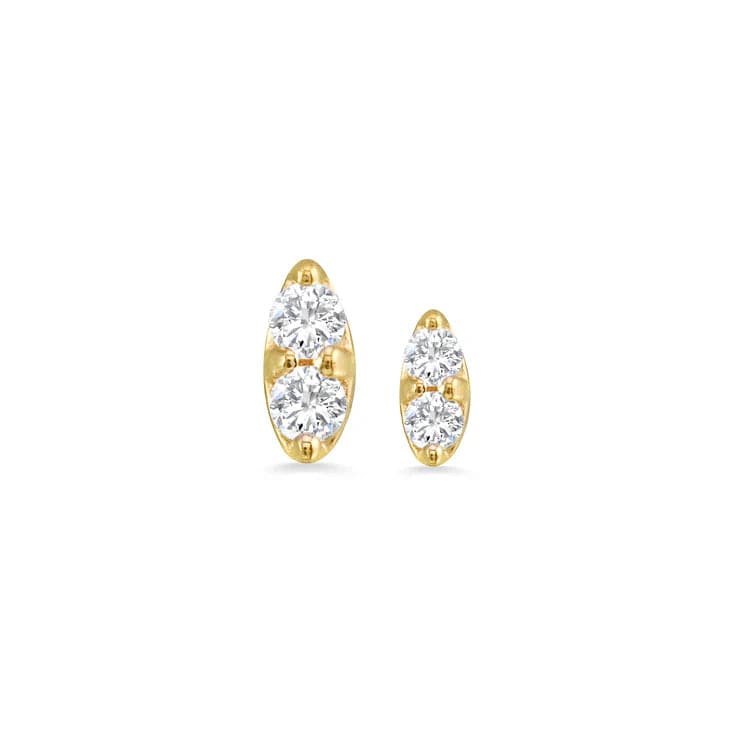 Norvoch Threadless Gold Marquise with Double Prong