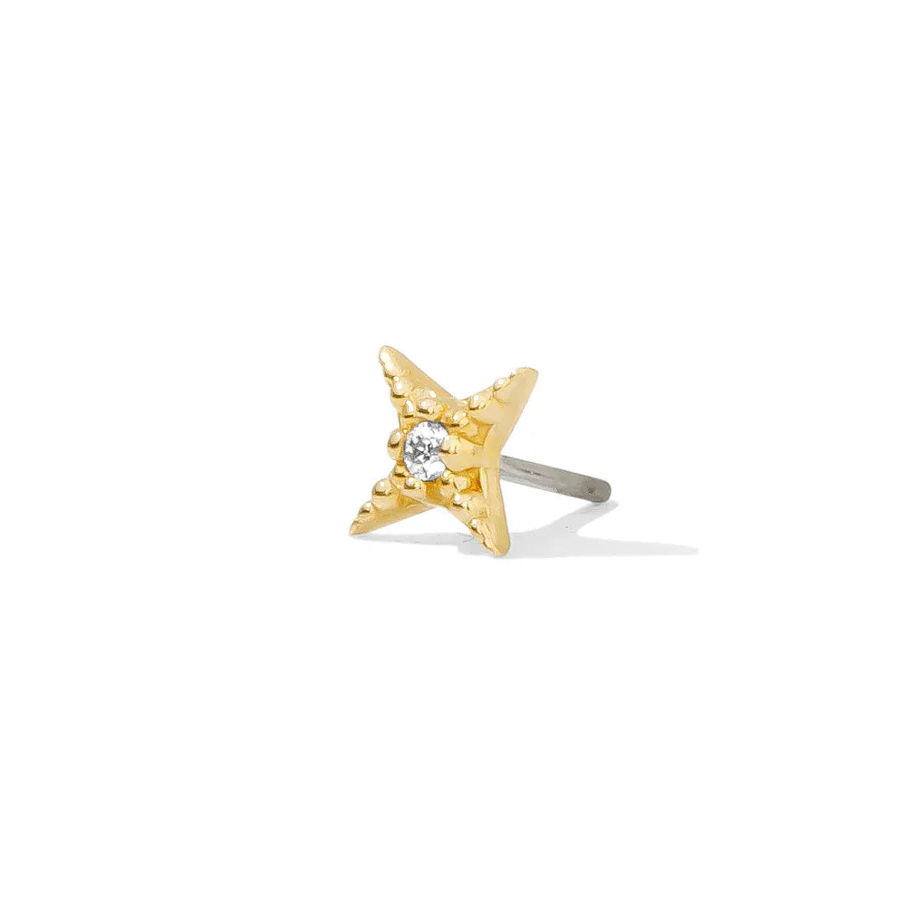 Tawapa gold piercing end Starlight - White CZ