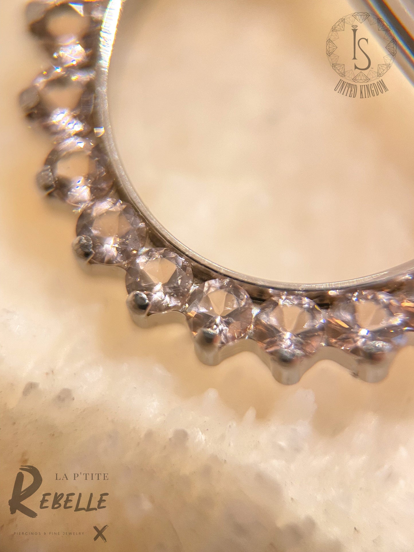 Industrial Strength Titanium Ring Odyssey Clicker - Dusty Morganite