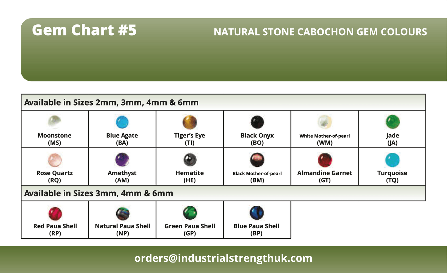 Industrial Strength Threaded Titanium Natural Stone Cabochon (Industrial Strength)