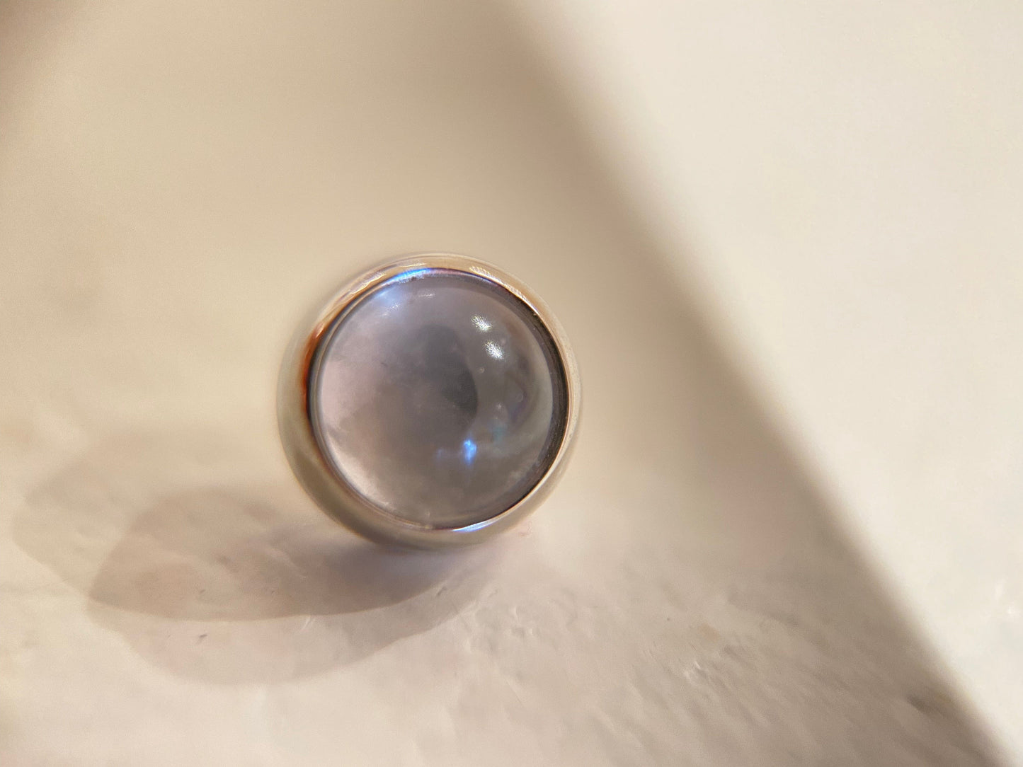 Industrial Strength Threaded Titanium Rose Quartz Natural Stone Cabochon (Industrial Strength)