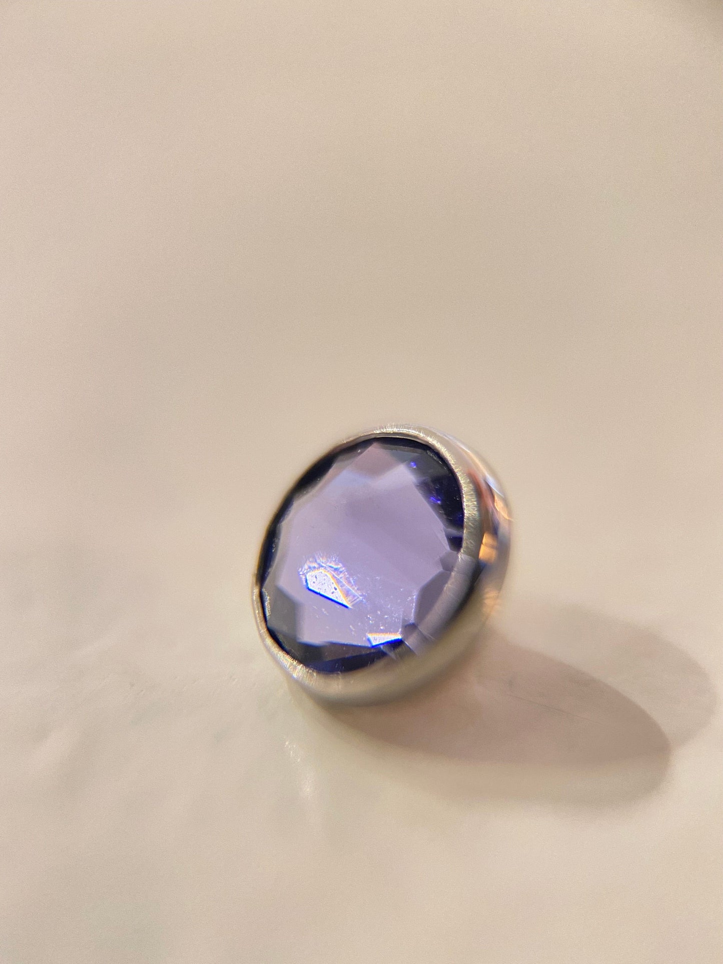 Industrial Strength Threadless Titanium 3mm / Tanzanite Flat Bezel Set (Industrial Strength)