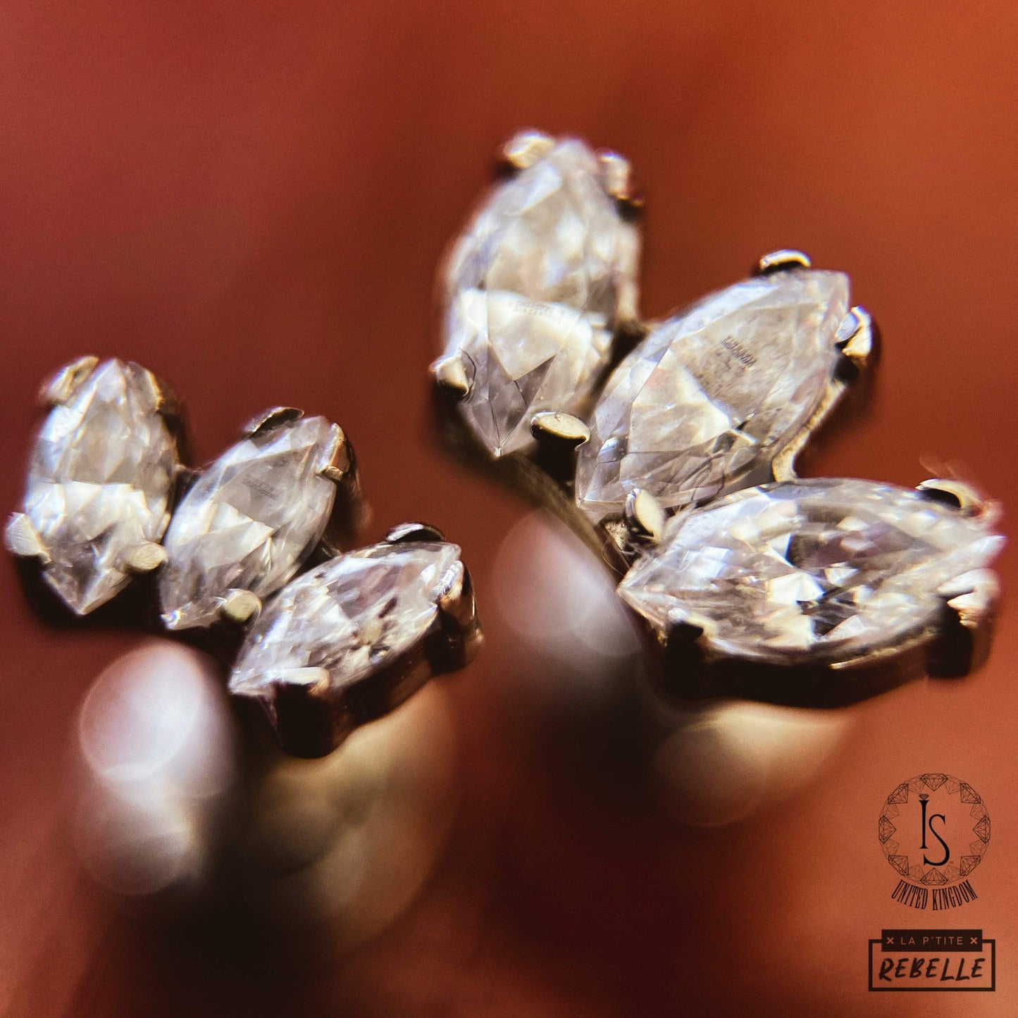 Industrial Strength Threadless Titanium Triple Marquise Fan