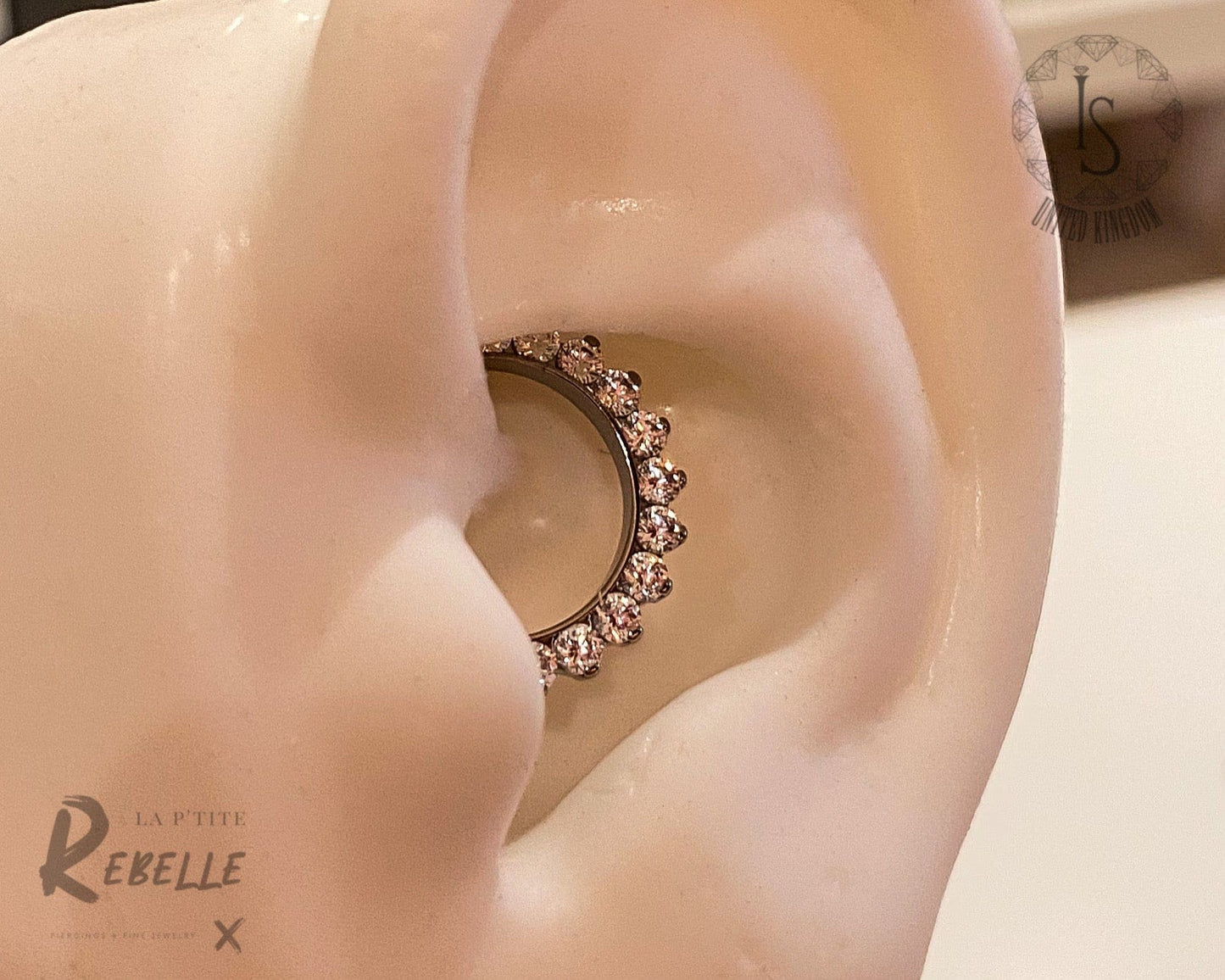 Industrial Strength Titanium Ring Odyssey Clicker - Dusty Morganite