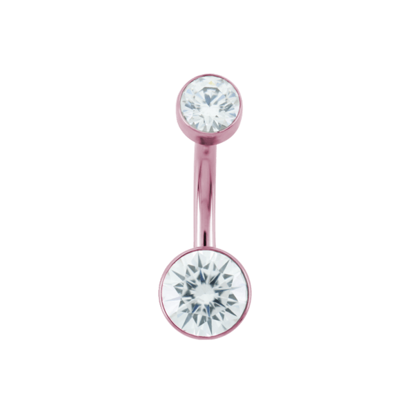 Le Roi Threaded Titanium Double Bezel Navel Curve