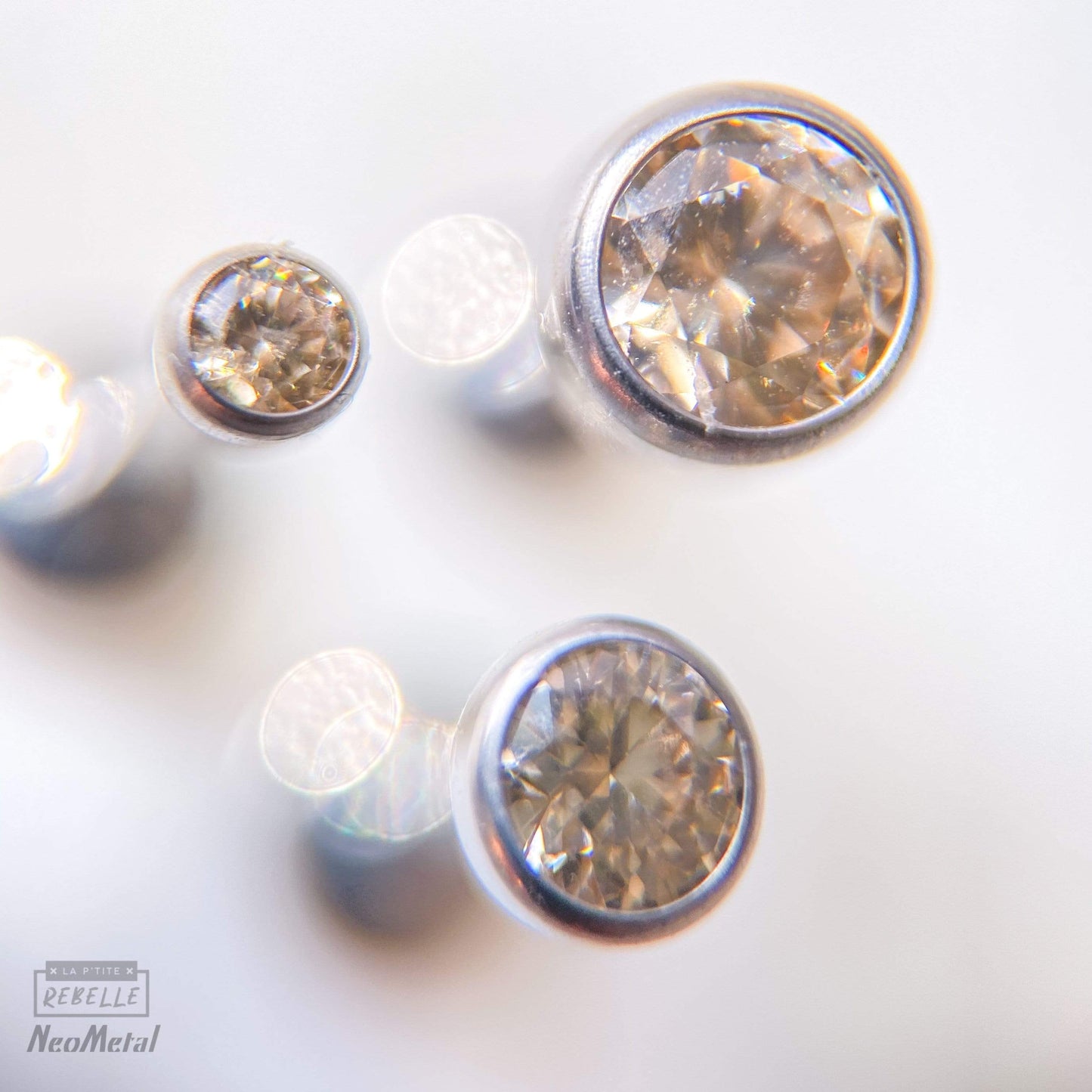 NeoMetal Threadless Titanium Bezel Set - Champagne (Neometal)