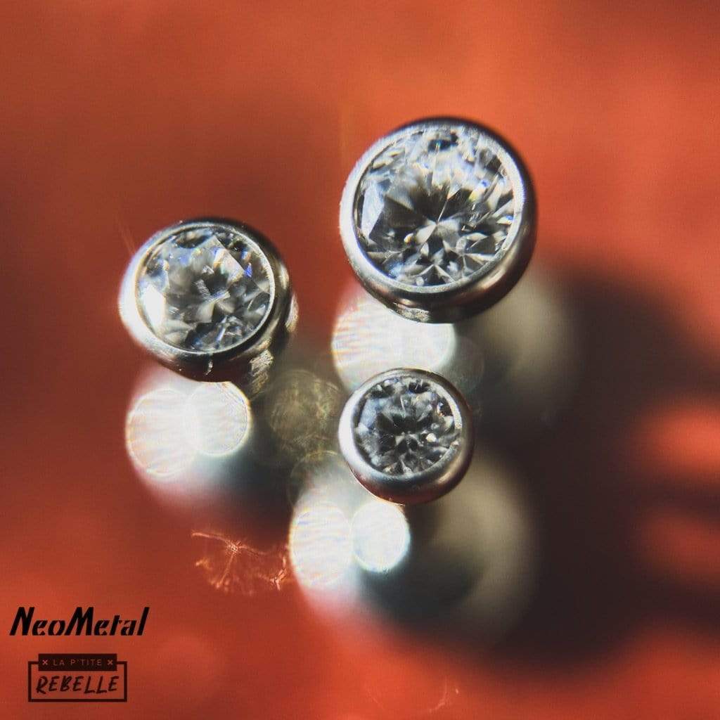 NeoMetal Threadless Titanium Bezel Set - Clear (Neometal)