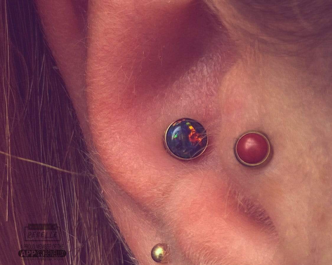 NeoMetal Threadless Titanium Cabuchon - Black Opal