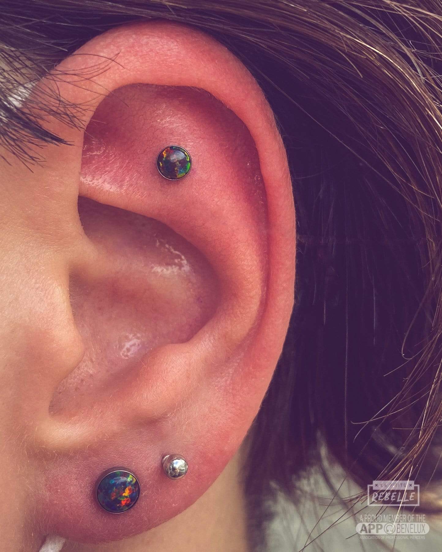 NeoMetal Threadless Titanium Cabuchon - Black Opal