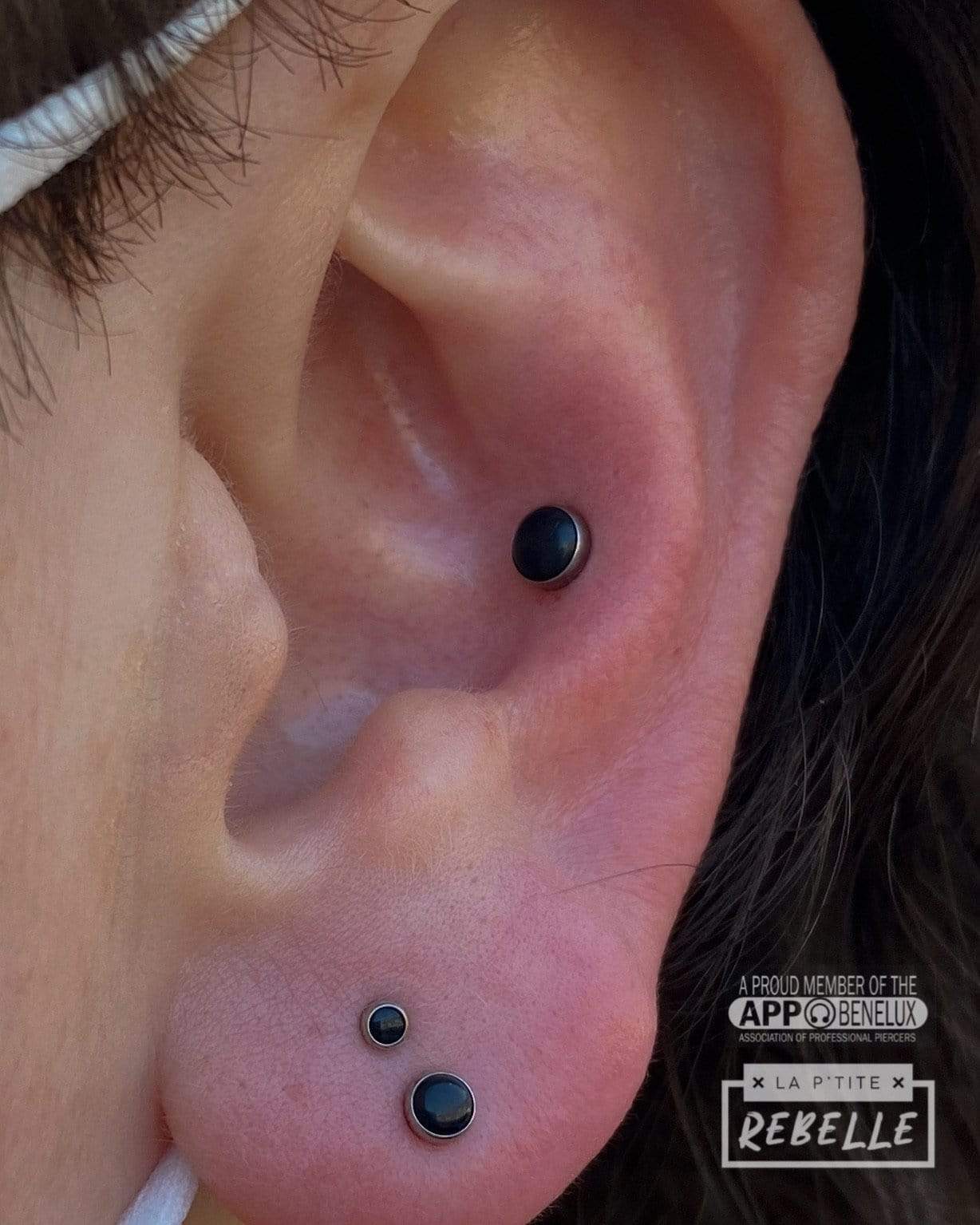 NeoMetal Threadless Titanium Cabuchon - Genuine Black Onyx