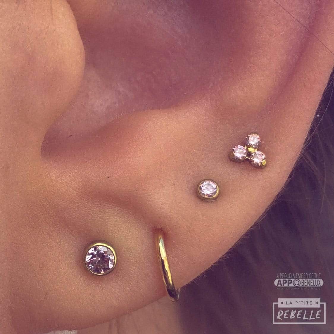NeoMetal Threadless Titanium Trinity - Morganite
